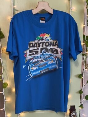 Men's NASCAR Disney Daytona 500 Mickey Mouse 2004 Electric Blue L